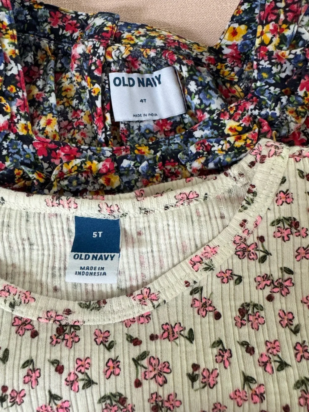 Bundle of two Old Navy toddler girl tops, floral shirts
